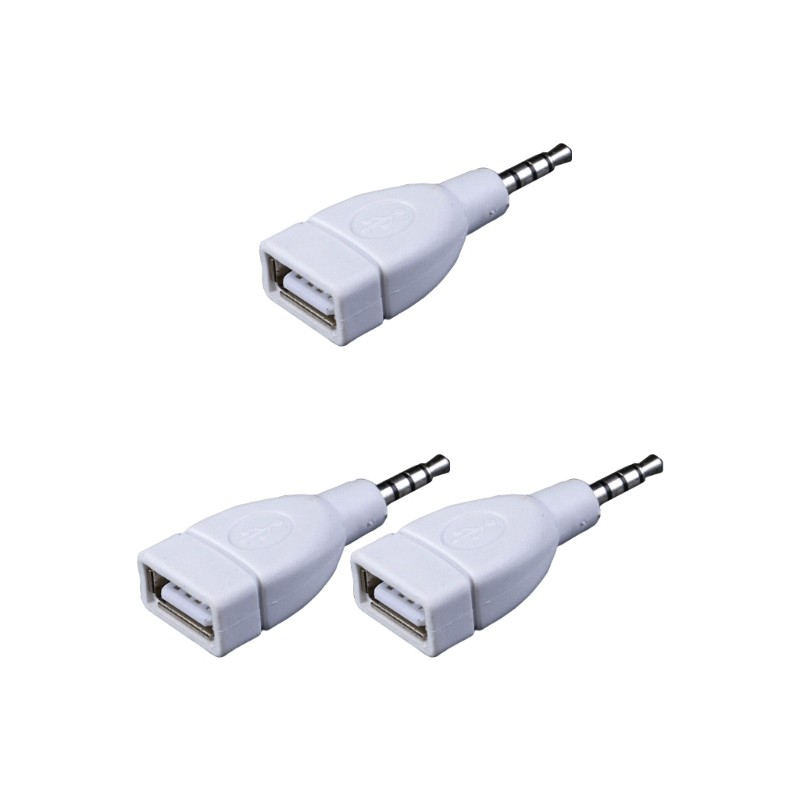 R * Adaptador AUXs Macho Portátil De 3 5 Mm Para USB 2.0 Fêmea Conectar Vários Sons