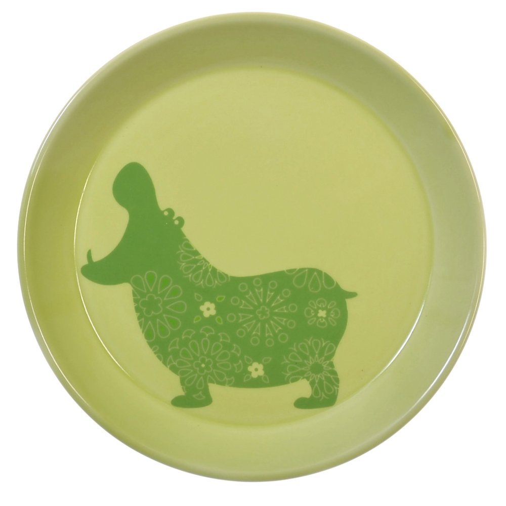 natural69 Hasami-yaki polca Elephant Plate - Microwave & Dishwasher Safe, Japanese Design, Stylish & Cute, Nordic Style,