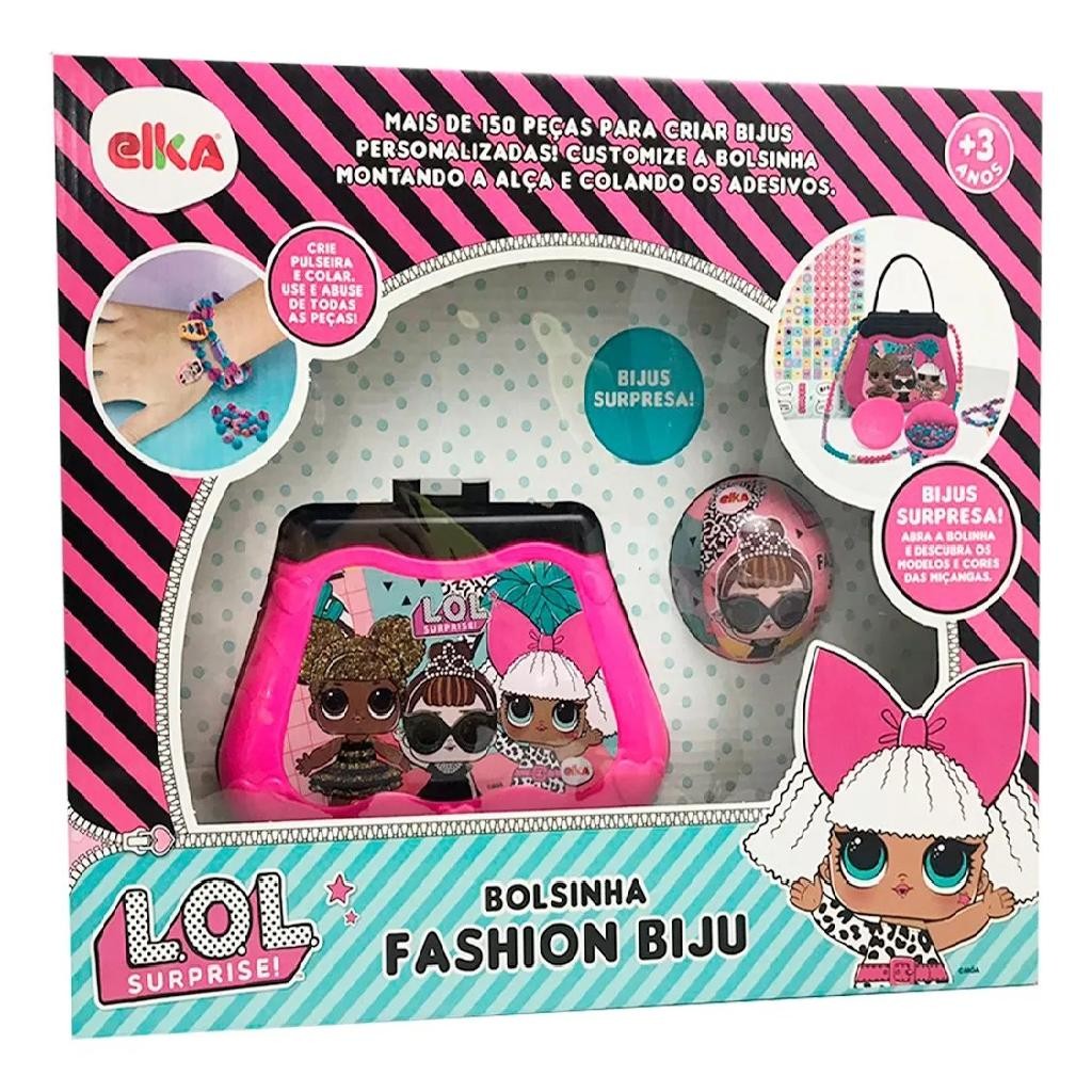 Bolsinha Fashion Bijus LOL Surprise + 150 Acessórios Surpresa - Elka Brinquedos