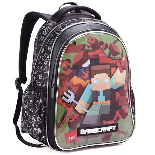 Mochila Infantil Escolar Grande Gamecraft Estilo Craft Mine de Costas Masculino Meninos
