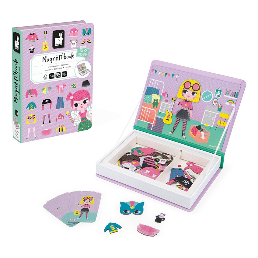 Livro Magnético Fashion Brinquedo Infantil Didático Em Madeira - Janod