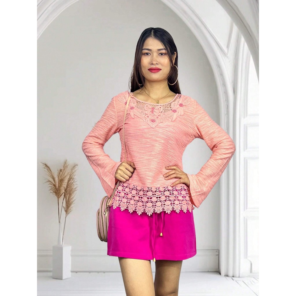 Blusa  Feminina  de frio de trico de la  Básica Modal Gola Redonda Inverno hot vender