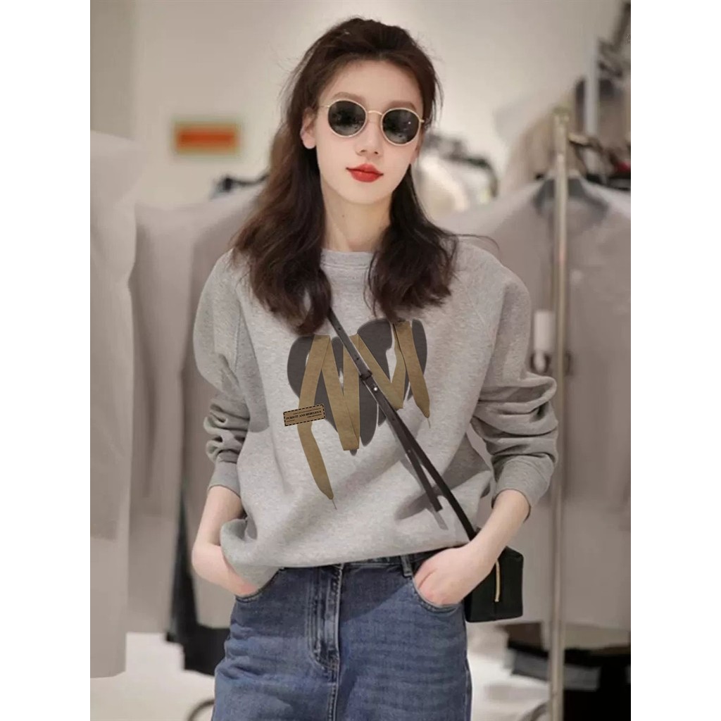 Moletom com forro de lã estilo preguiçoso 2026 Novo estilo de venda quente feminino primavera outono inverno moda estilo