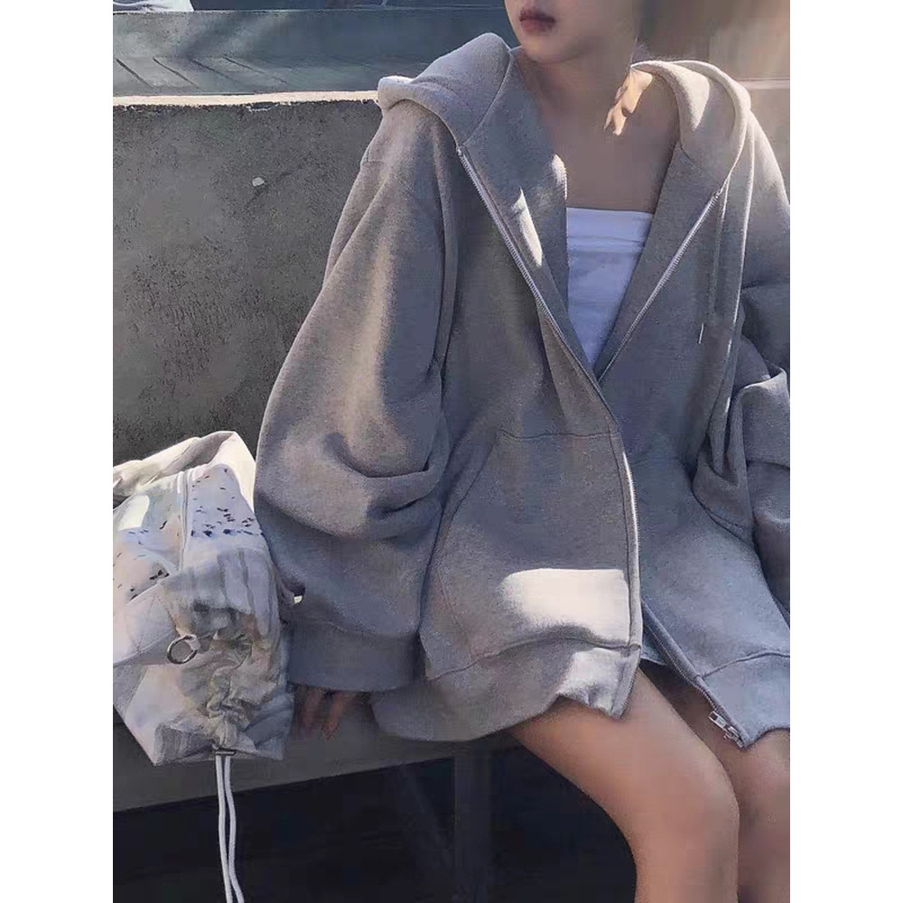 Moletom feminino com capuz cinza 2026 novo estilo de venda quente elegante estilo ocidental primavera outono inverno for
