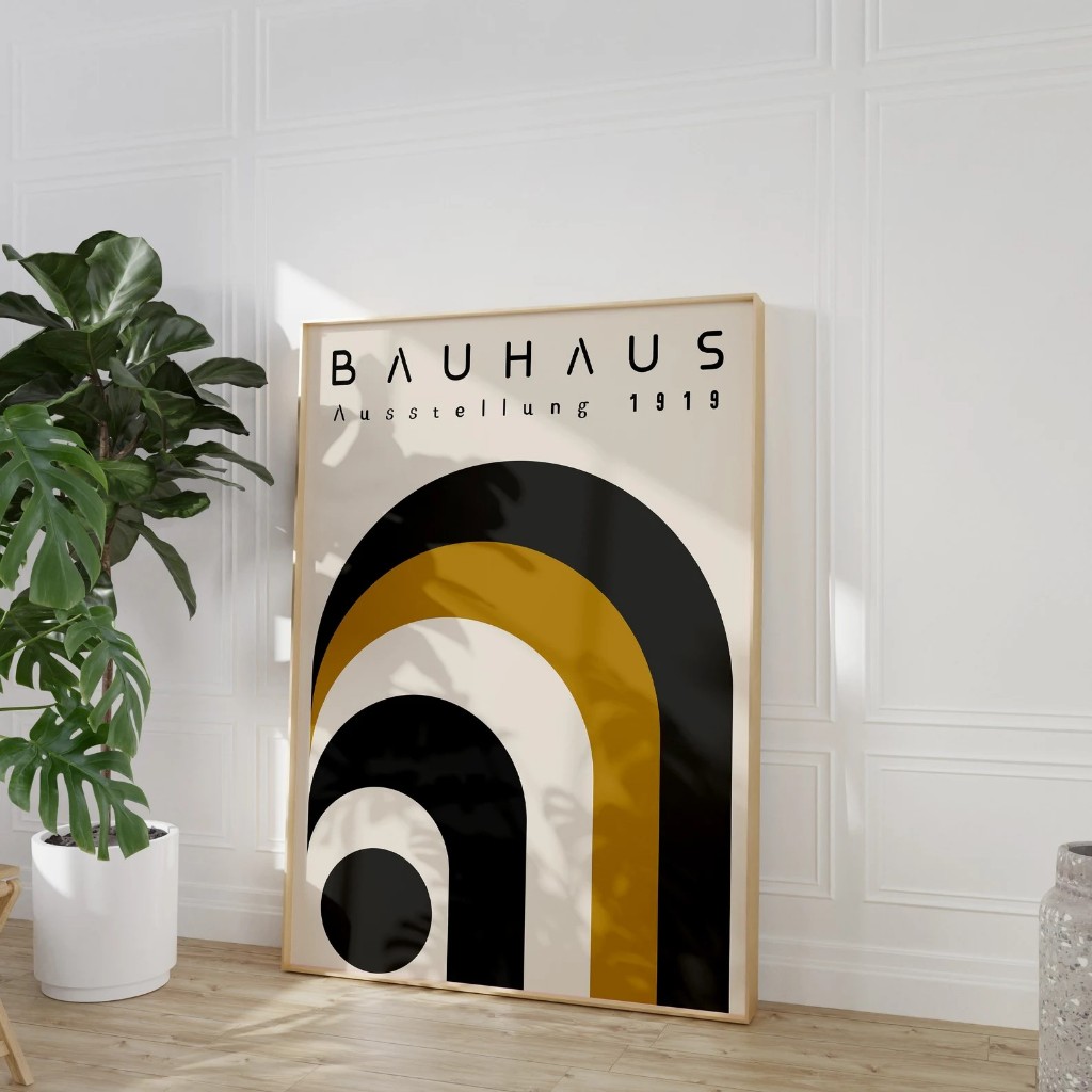 Quadro Decorativo Geométrico Moderno Bauhaus Para Sala, Quarto ou Escritório – Color Wave No1