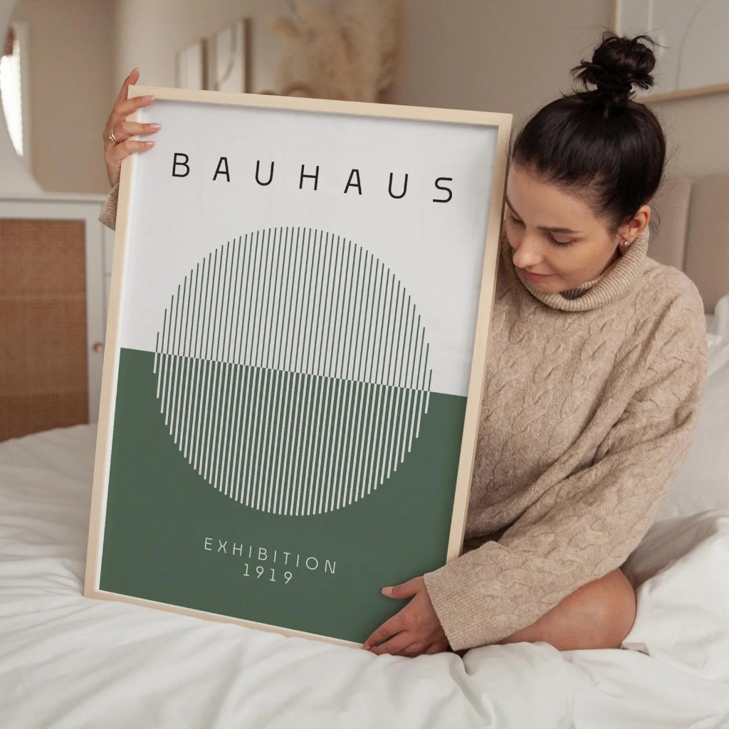 Quadro Decorativo Geométrico Moderno Bauhaus Para Sala, Quarto ou Escritório – Line Order No1