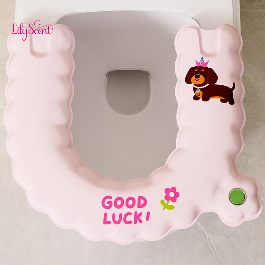 Seat Deodorizer Water Stain Wipe Pad Cartoon Pattern Non-slip Toilet Cover with Self-adhesive Peel Stick Bathroom Protec