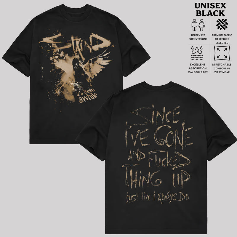 Music.Soul Camiseta e Blusa Unissex Staind Banda Angel Wings Estampa Retrô Confortável Moderna Estilosa Casual