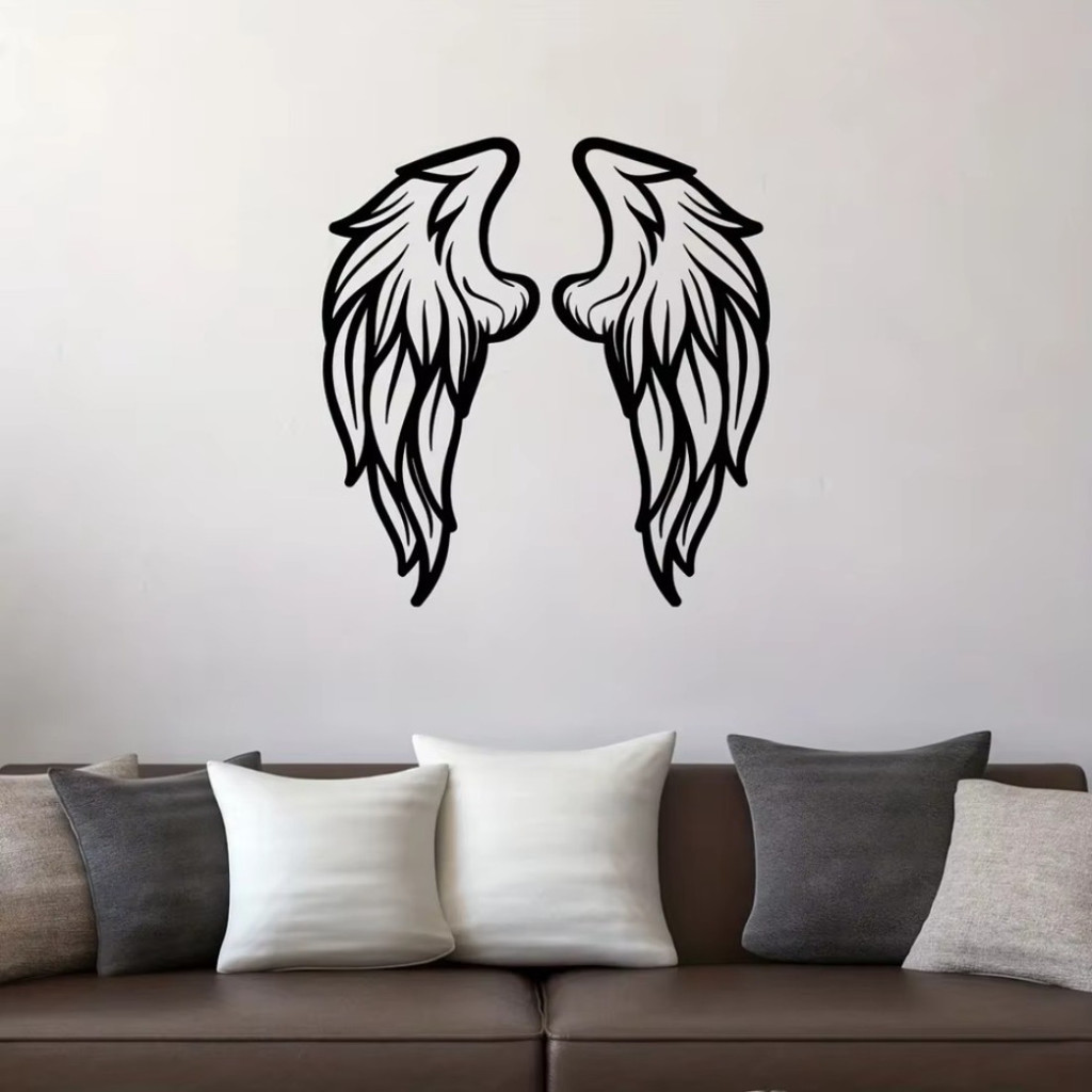 Conjunto De Arte De Parede CIFbuy Angel Wing-Escultura De Metal De Ferro Premium-Decoração Elegante E Ousada Para Sala D