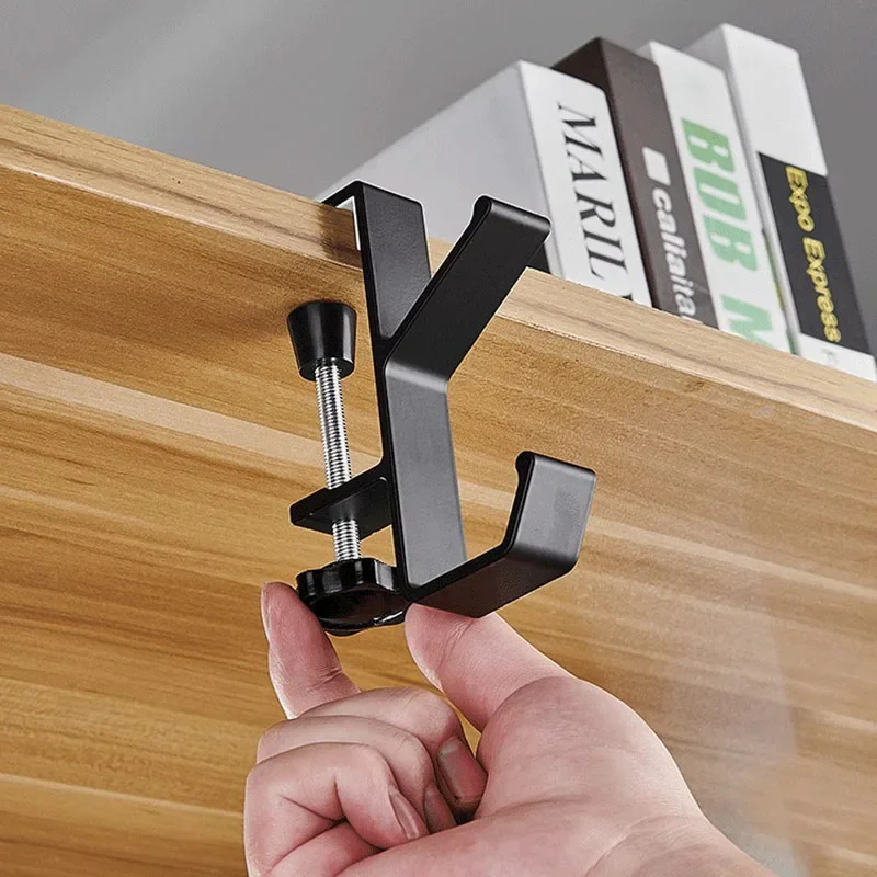 Adjustable Desk Edge Hook Gaming Headset Desk Hanger Backpack Storage Hanging Hook Holder Punch-free Home Office Organizer