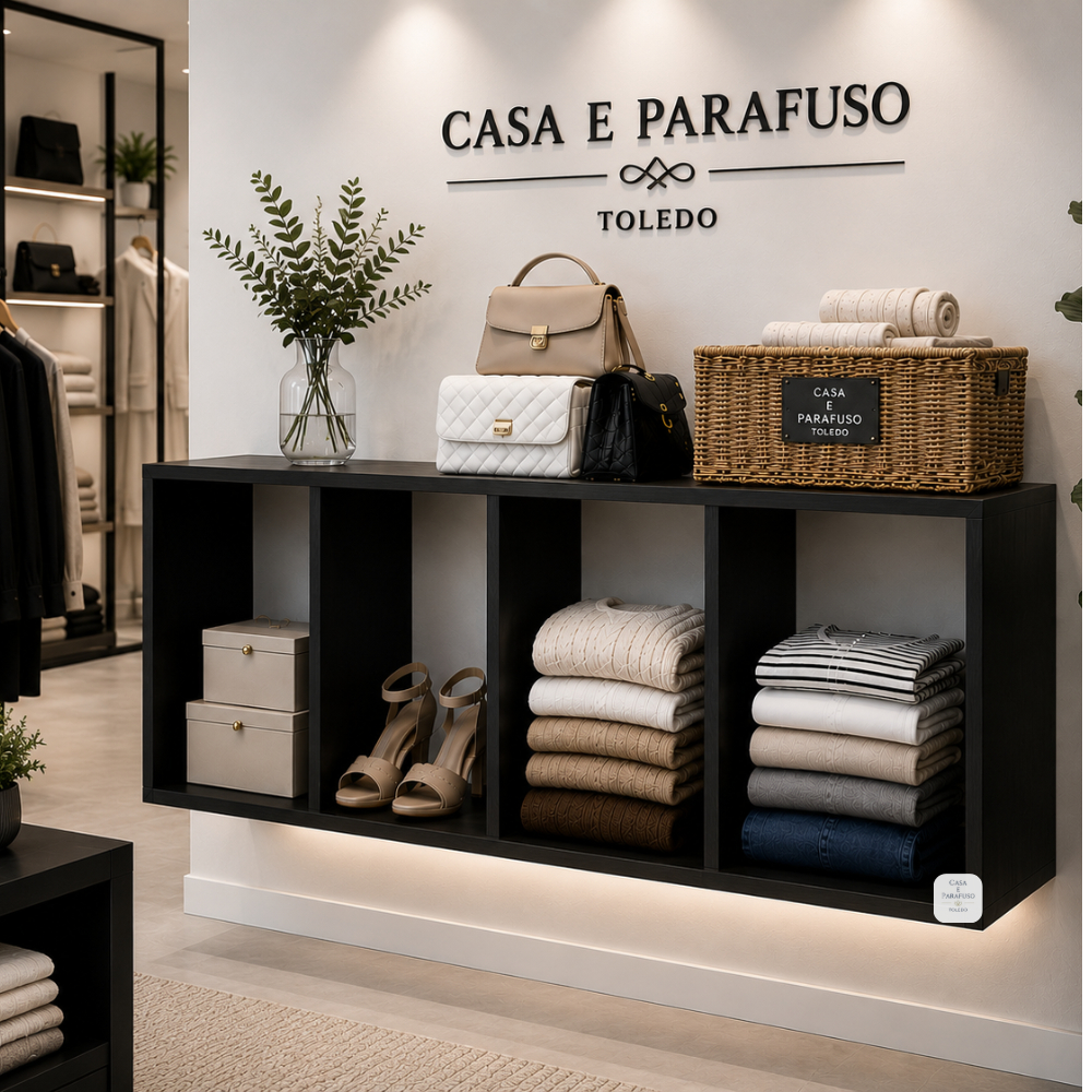 Closet Suspenso 110cm Organizador De Roupas Nicho Parede Moderno 70