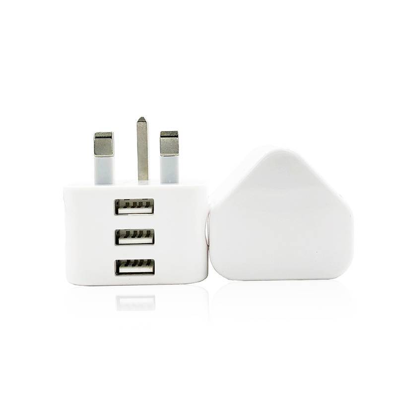 ADS Universal UK Wall Plug Power Carregador Adaptador De 3 Pinos Com Portas USB 1/2/3 Carregamento Para Tablets De Celul