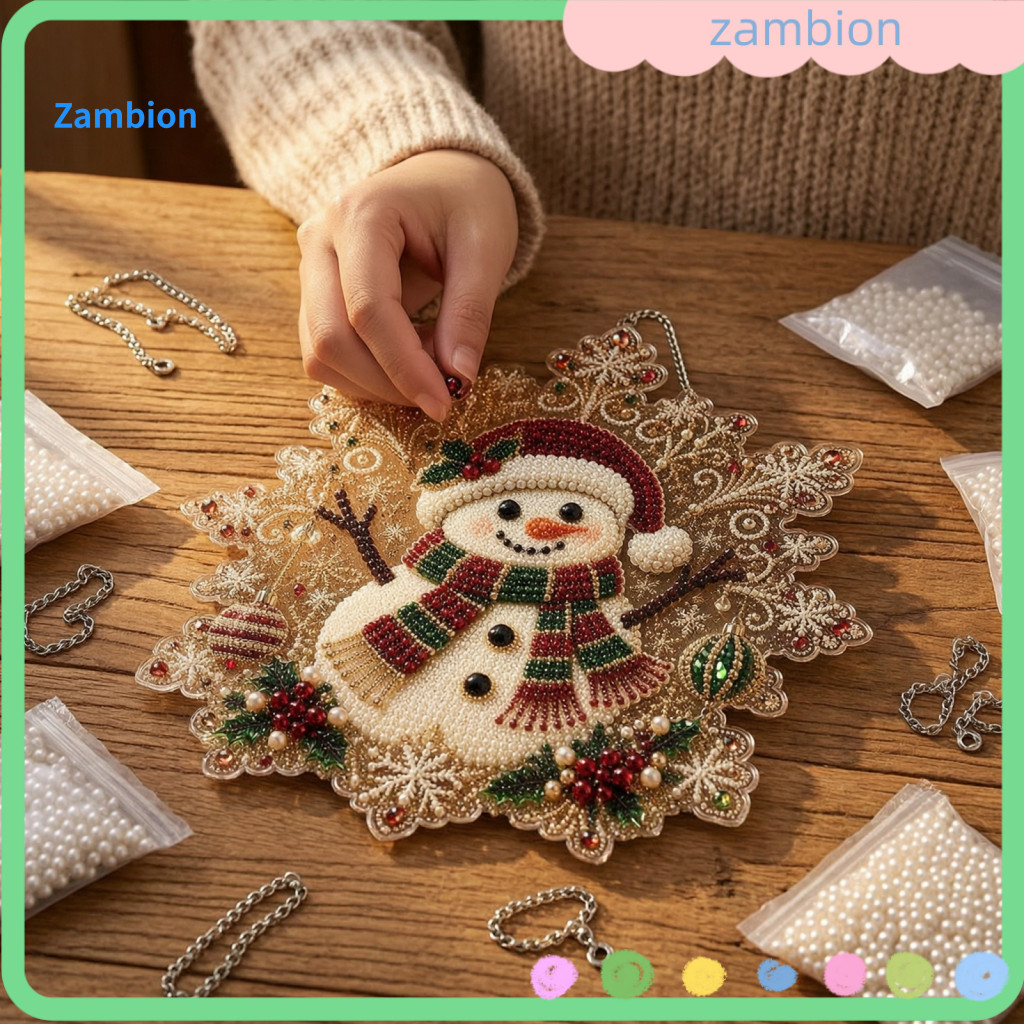Christmas Craft Kits for Adults Holiday Hanging Art Decorations Faux Pearl Suncatcher Kit – Acrylic Snowflake Board wi