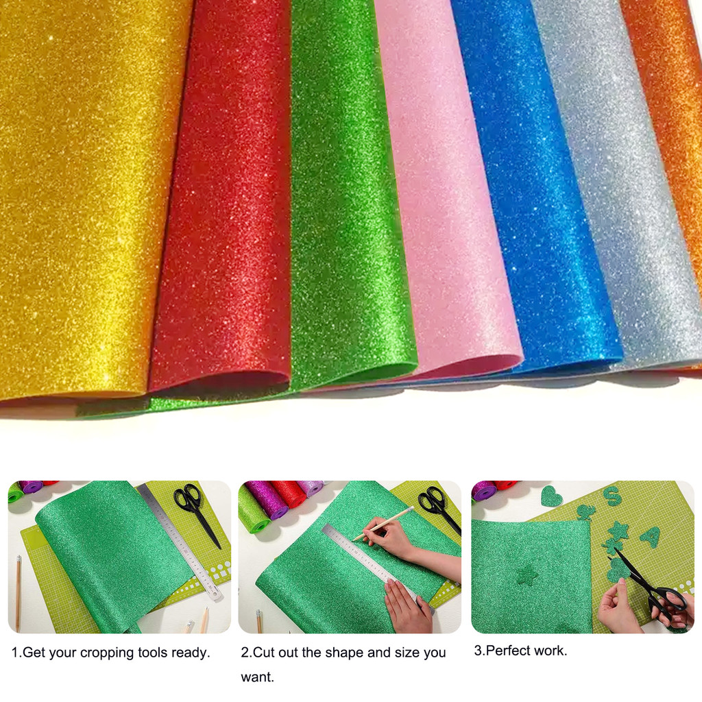 40x60cm Glitter Foam Sheets Colorful Sparkle Foam Paper for Christmas Craft DIY Projects Classroom Decor