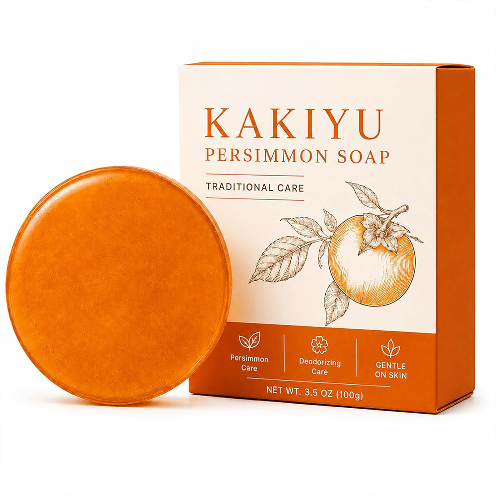 KAKIYU Persimmon Soap 100g Deodorizing Care Bar Natural Persimmon Soap For Daily Whole Body Cleansing Routine
