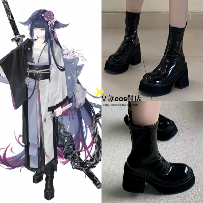 Tomorrow's Ark Mio cos Sapatos Anime Performance cosplay Adereços Sapatos Mio Botas de salto alto pretas