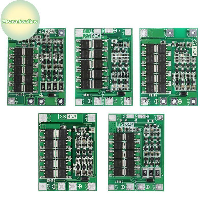 ADS 3S 4S 40A 60A Placa De Proteção Do Carregador De Íon-Lítio 18650 BMS Para Motor De Broca 11.1V 12.6V/14.8V 16.8V Mel