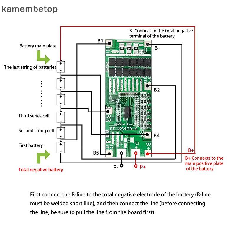 Placa Superior 22V 24V 6S 40A 18650 Li-Ion Porotect Iluminação Solar BMS PCB Com Equilíbrio Para Scooter Ebike