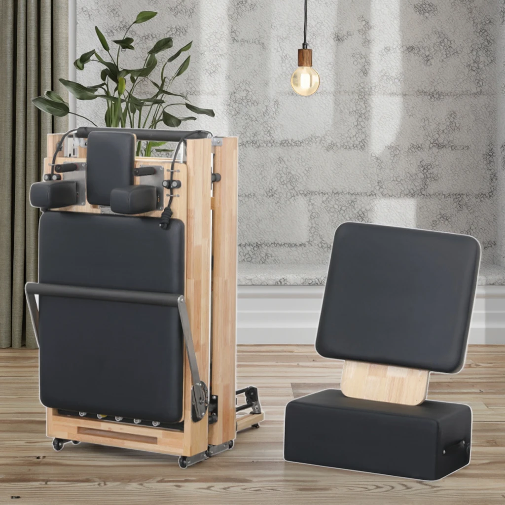 Pilates Foldable Reformer Set Balanced Professional Yoga Fitness Wood Pilates Bed Equipment For Home Workout Reformer Machine