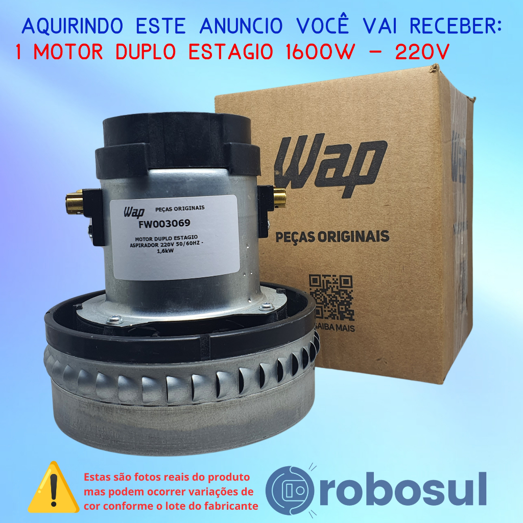 Motor Duplo Estagio Extratora Wap Carpet Cleaner 1600w 220v