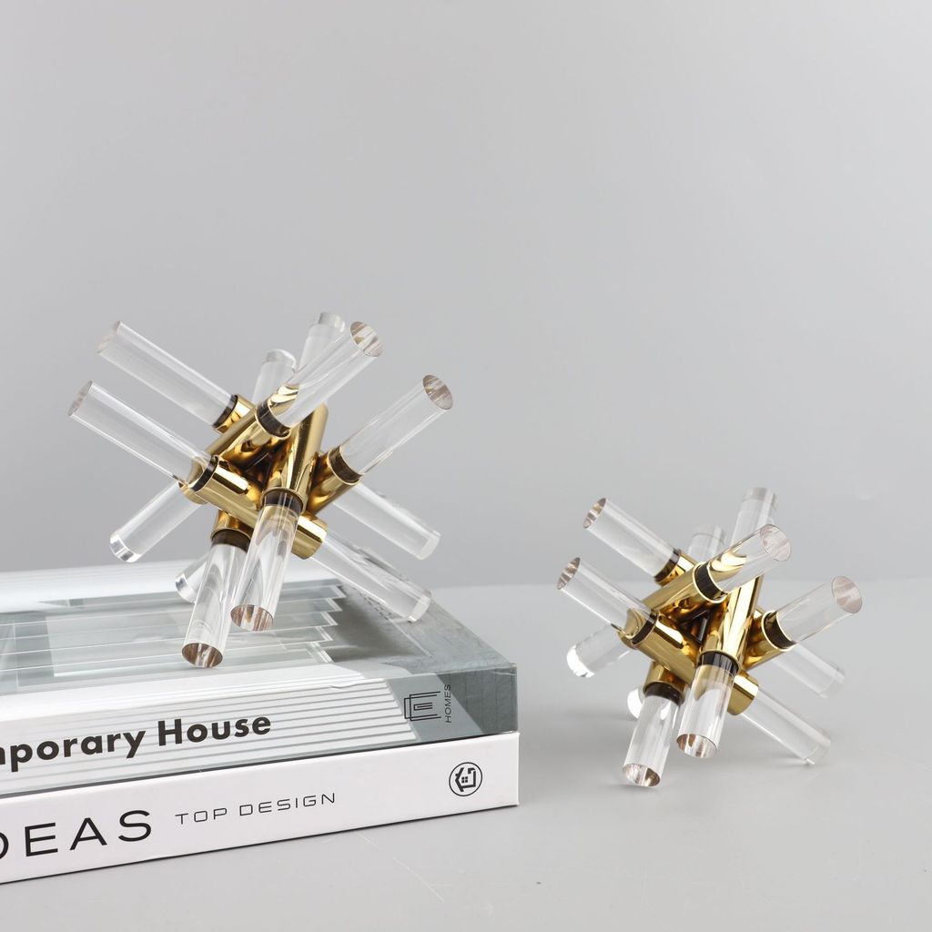 2SDC European-style acrylic and metal crossbar art pieces, suitable for model homes, sales offices, living rooms, and TV