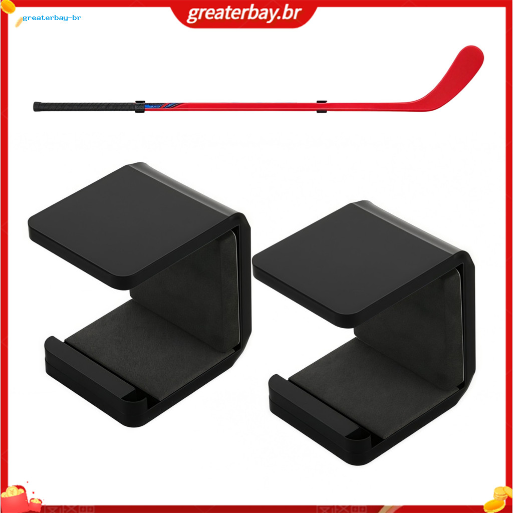 2pcs Acrylic Hockey Stick Wall Mount Rack – Space-saving Display Holder with Protective Padding Stable Sports Equipmen