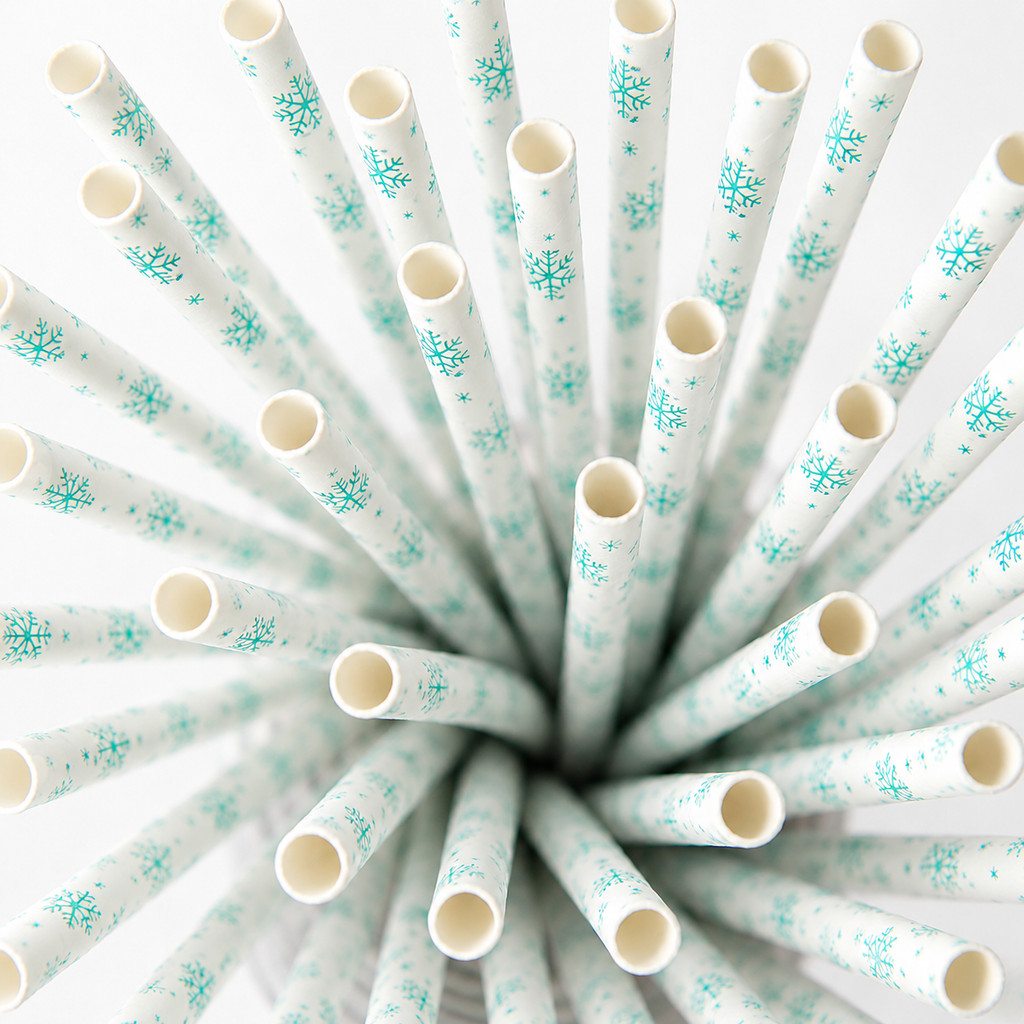 Kit 100un Canudo Papel Frozen Snow Metalizado Cake Pop Topper Pirulito Personalizados