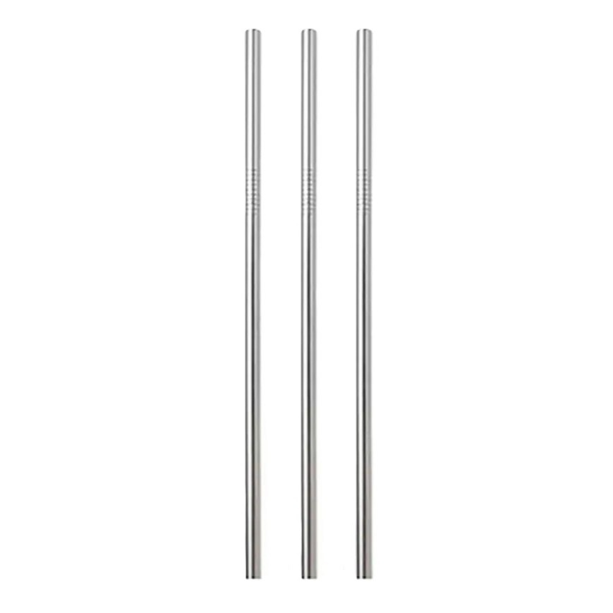 Kit 3 Canudos Retos de Inox Reutilizável Premium P/ Copos Garrafas