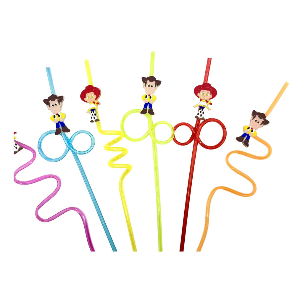 Canudo Acrilico Toy Story 6un Woody Jessie Lembrancinha Tema