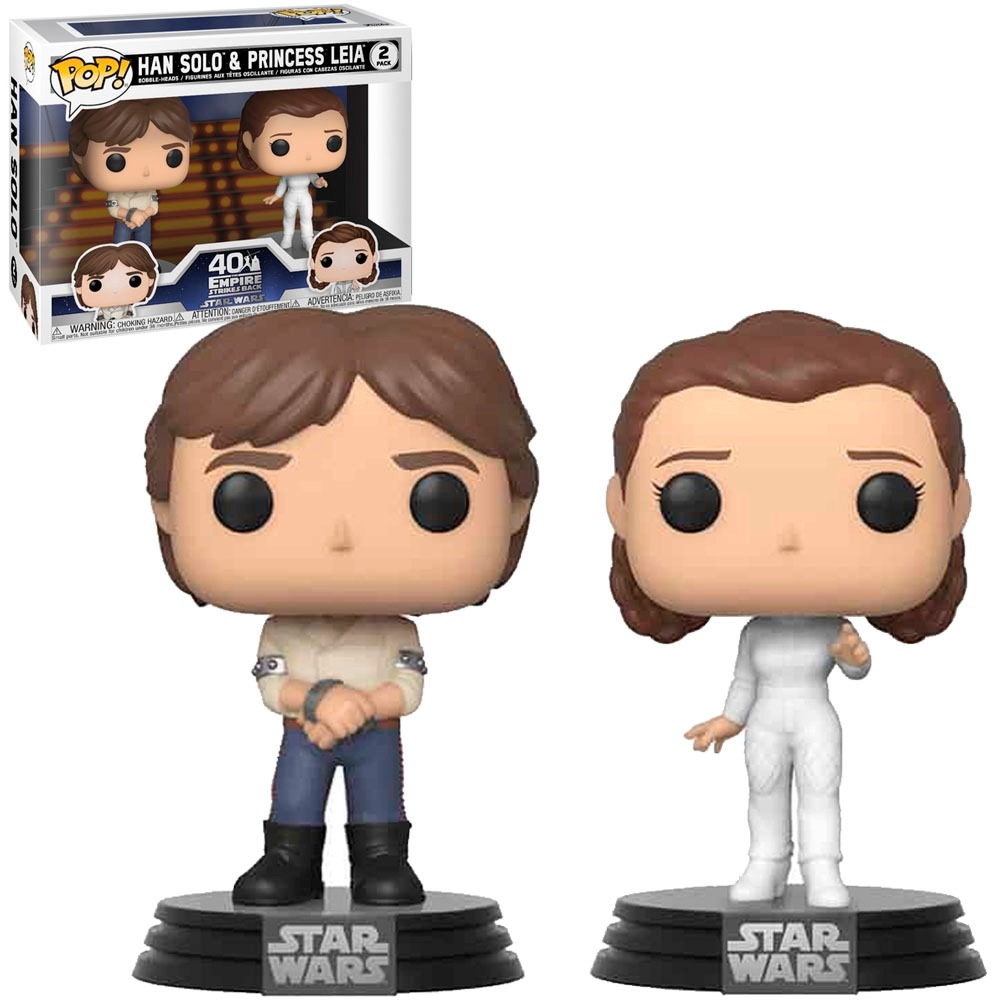 FUNKO POP STAR WARS EMPIRE STRIKES BACK 40 YEARS - HAN SOLO AND PRINCESS LEIA (2 PACK) NOVO ORIGIINAL 46770