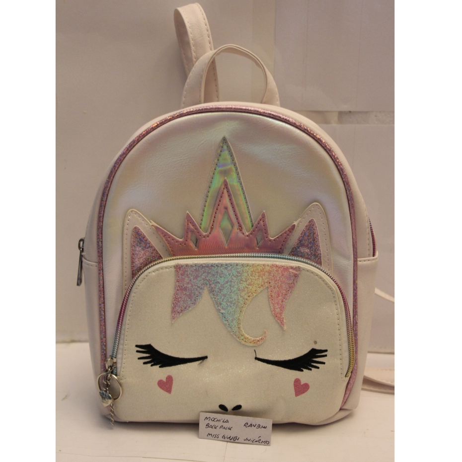 BOLSA MOCHILA BACK PACK OMG ACESSORIES RAINBOW MISS GUUEN UNICORNIO (REF 47) costas escola