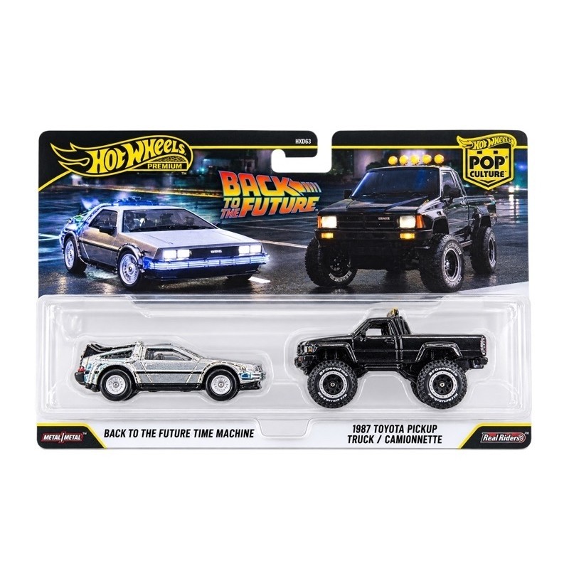 Hot Wheels Car Culture 2-Pack Back To The Future - Time Machine & 1987 Toyota Pickup Truck