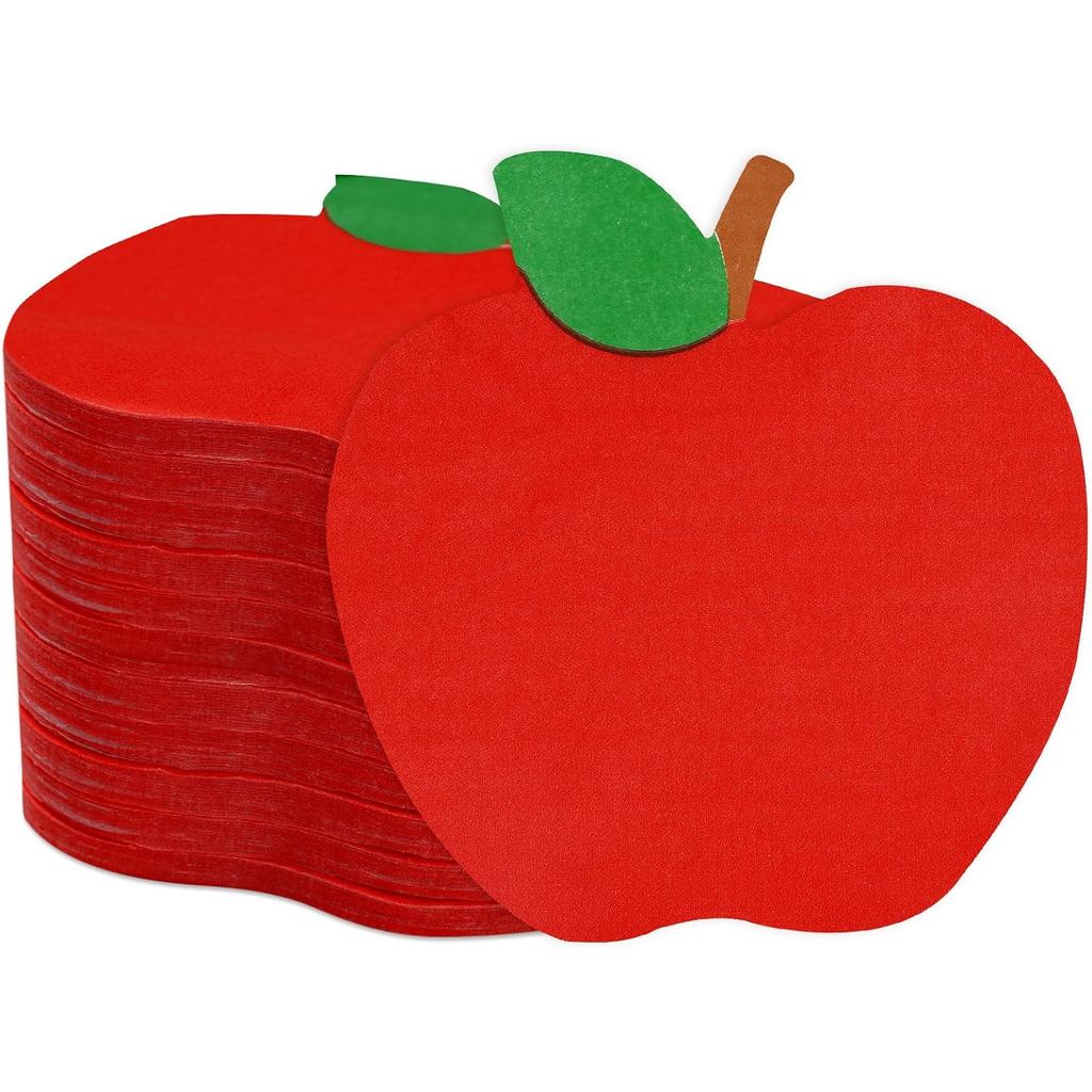 Whaline 100 Pack Back to School Napkins Red Apples Disposable Paper Napkins School Season Apples Dinner Napkins for Firs