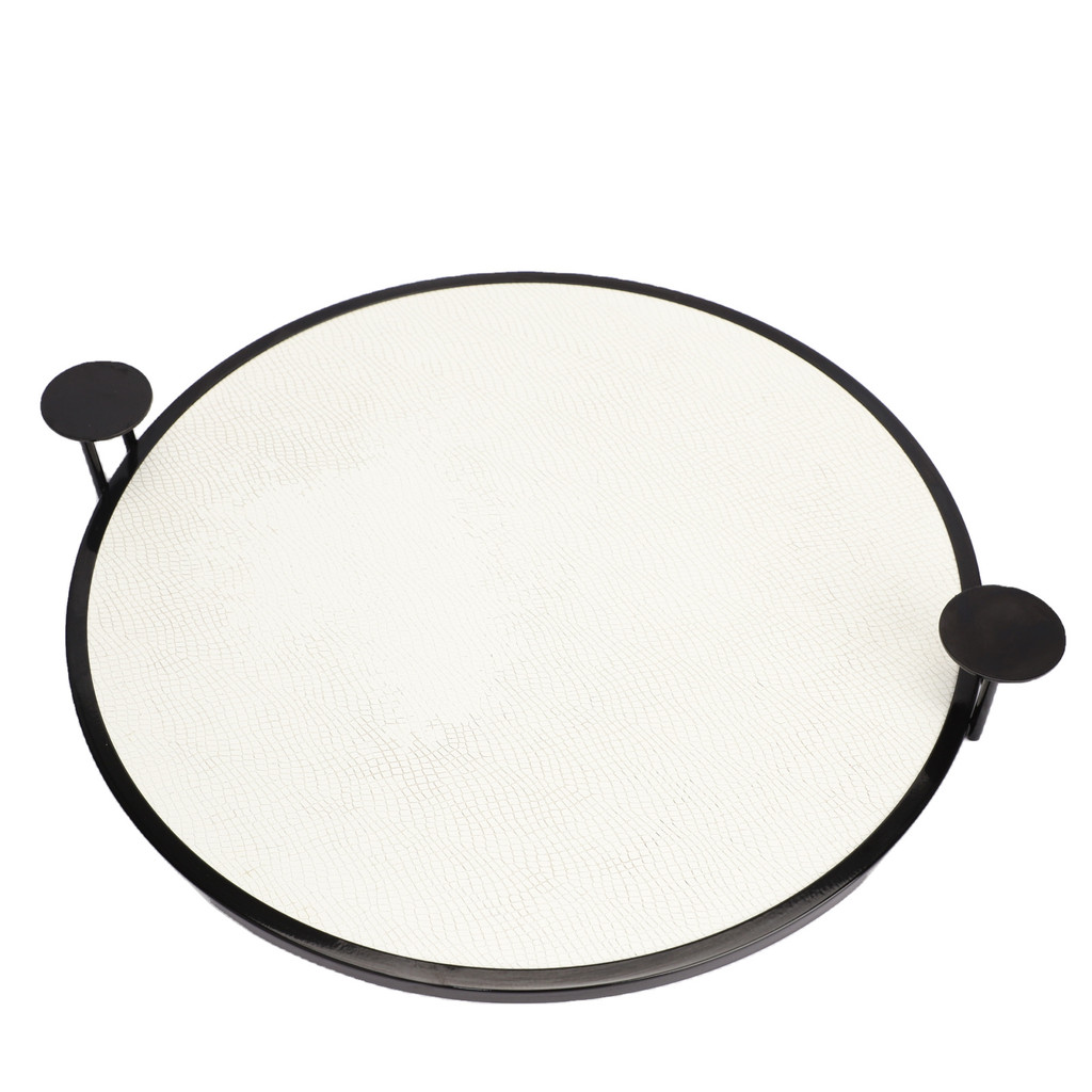 60ND New Chinese-style minimalist metal round tray, suitable for display in model homes, offices, living rooms, and as a