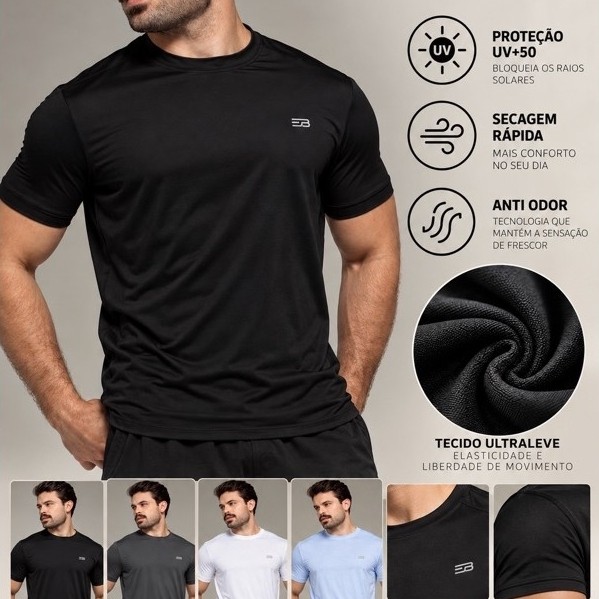 Camiseta Dry Fit Masculina Poliamida Premium Academia Corrida Treino Secagem Rápida Leve Evolve to Be Runner
