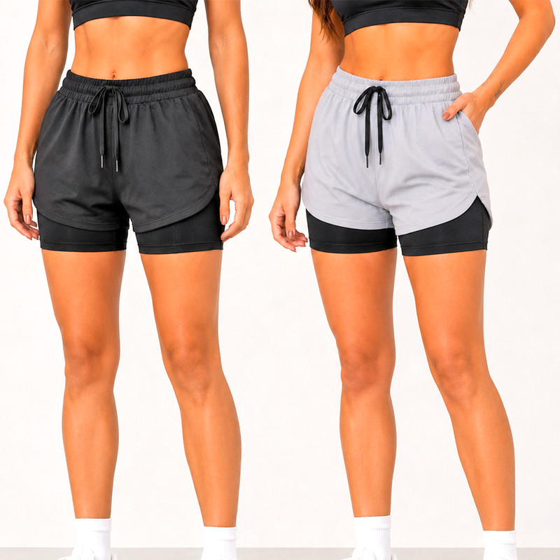 Bermuda Short Runner Feminino 2 Em 1 Com Bolso Interno Dry Fit Academia Musculação Últimas Peças