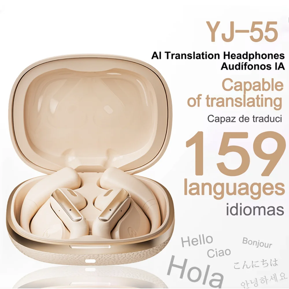Multi-function AI Intelligent Translation Ear Hook Bluetooth Earbuds, Ergonomic Noise Cancelling Headphone For Traveller Office