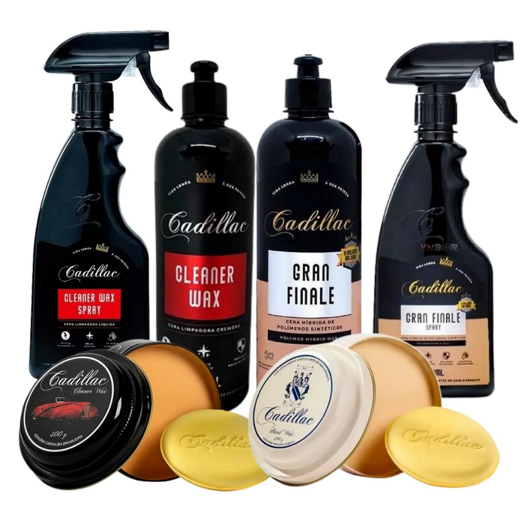 Ceras Cadillac  Spray Creme  e Pasta Hard Wax Gran Ginale e Cleaner Wax