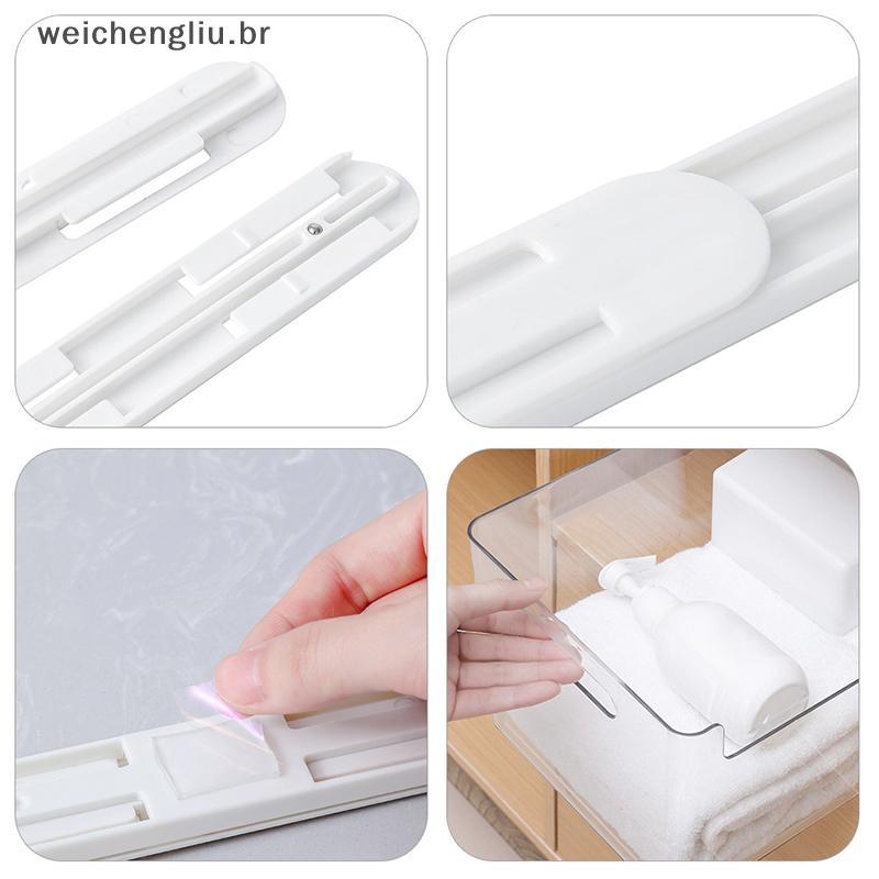 # weicheng 2 Pçs/Set Slides Brancos Gaveta Trilhos Deslizantes Bin Tracks Para Cozinha Quarto Armário Pullout Track Cest