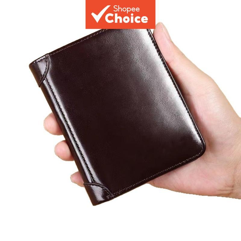 Carteiras Bifold Masculinas Anti Roubo Slim Curto Simples Moda Retro