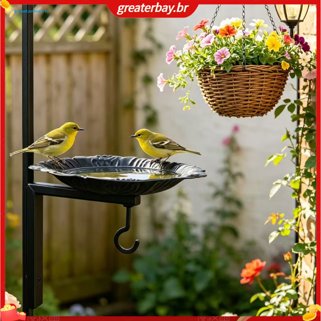 Heavy Duty Wall Mounted Metal Bird Feeder with Hanging Bracket – Durable Hook for Bath Planters Lanterns Wind Chimes P