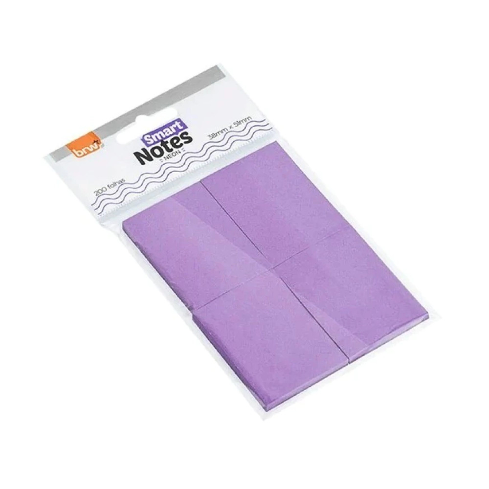 Bloco Adesivo Smart Notes Neon 38 x 51mm 200 Folhas BRW