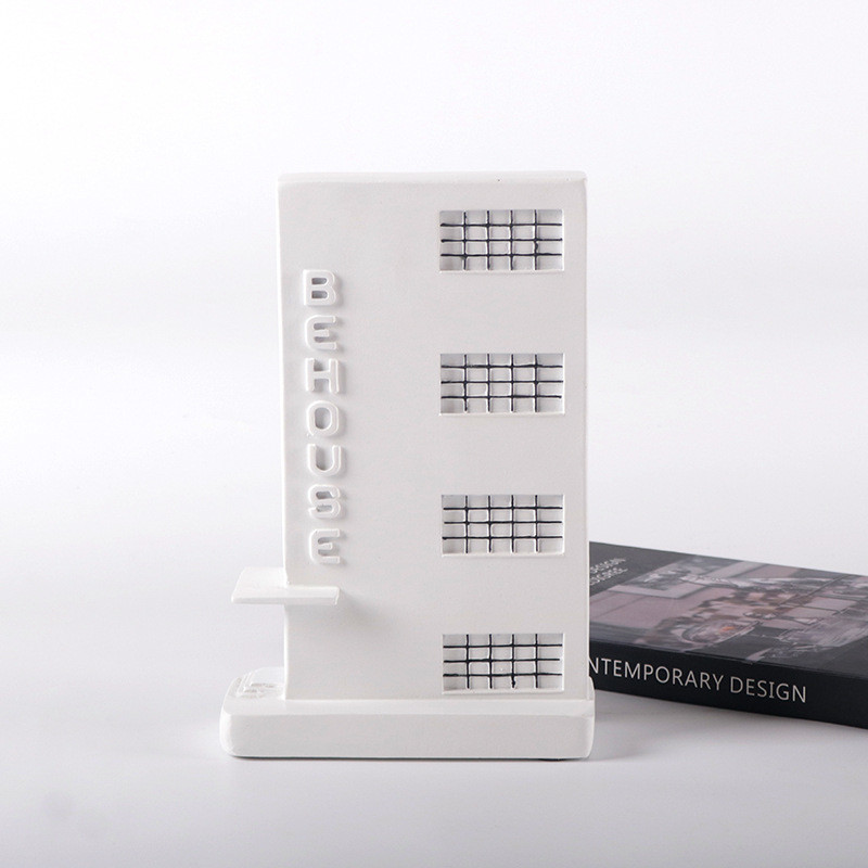 Modern minimalist designer Bauhaus white art architectural decoration Desktop resin ornament