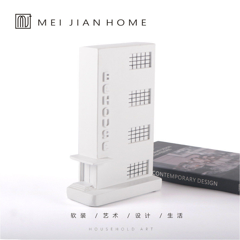 DBUK Modern minimalist designer Bauhaus-style white art architectural decorations Desktop resin ornaments