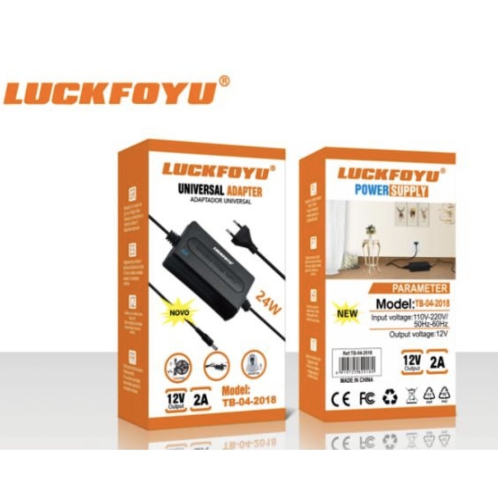 Fonte Adaptador Dc 12V 2A 24W Bivolt 100% Preto