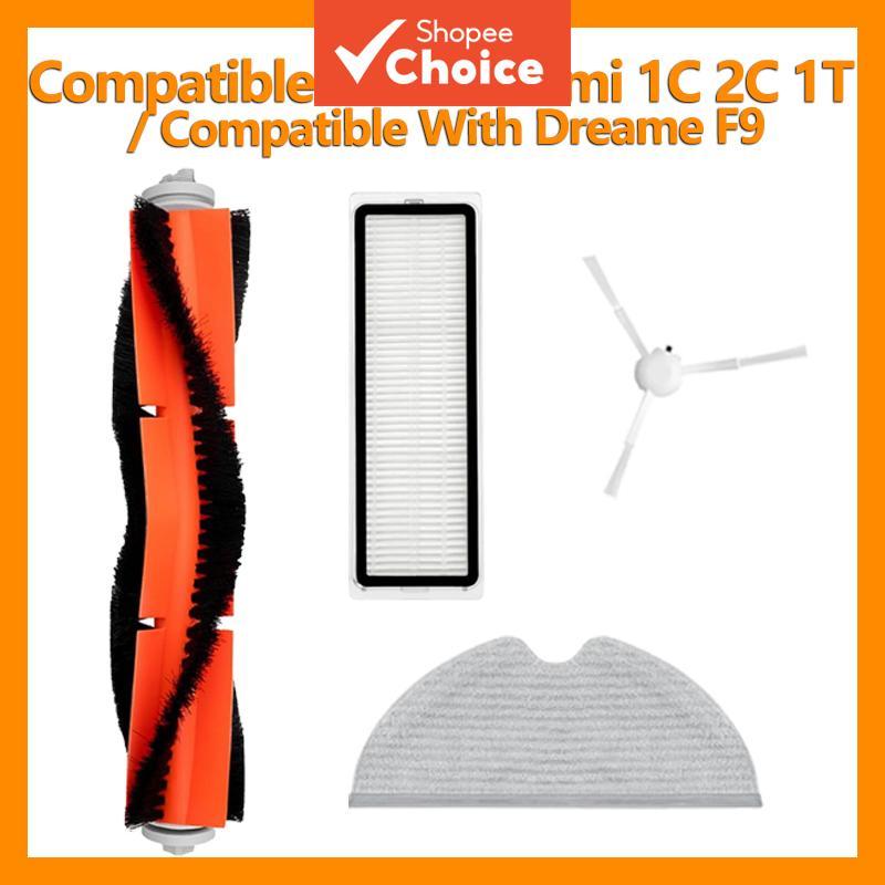 Kit de Peças de Reposição Compatível com XIAOMI 1C 2C 1T e Dreame F9 - Escova Principal, Escovas Laterais, Filtro e