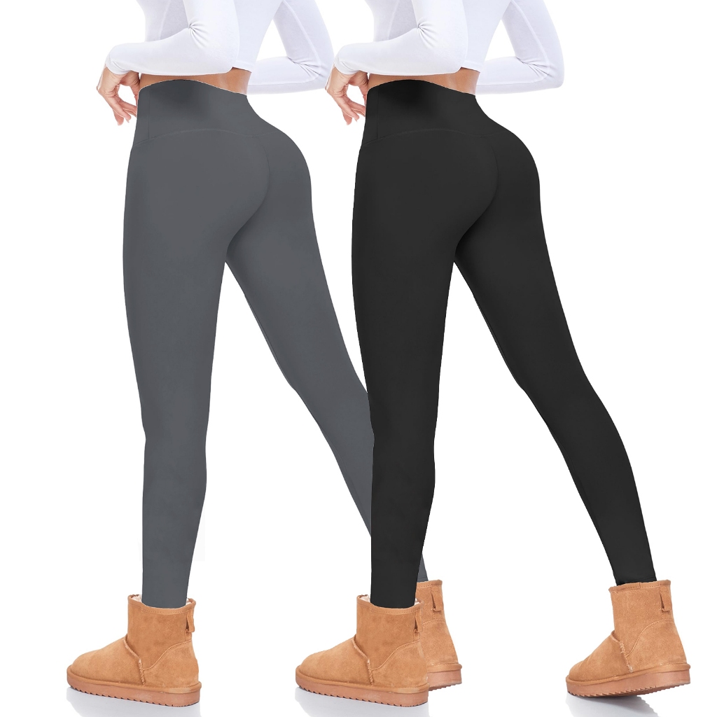 Leggings Femininas Forradas De Lã Com Controle De Barriga , Cintura Alta , Treino , Outono E Inverno , Quentes , Macias