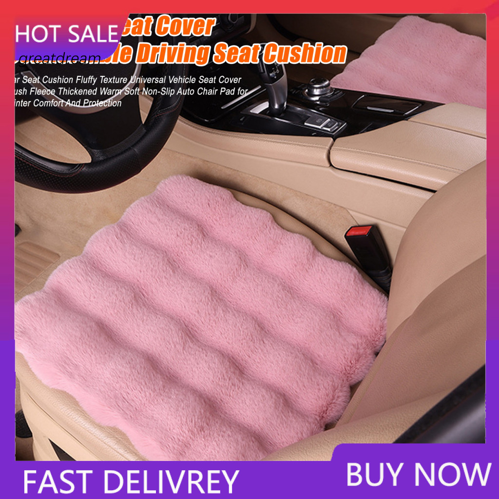 Heat Retaining Car Seat Cover 3pcs Plush Cushion Set – Thickened Fleece Warm Auto Chair Pads for Winter Comfort Protec