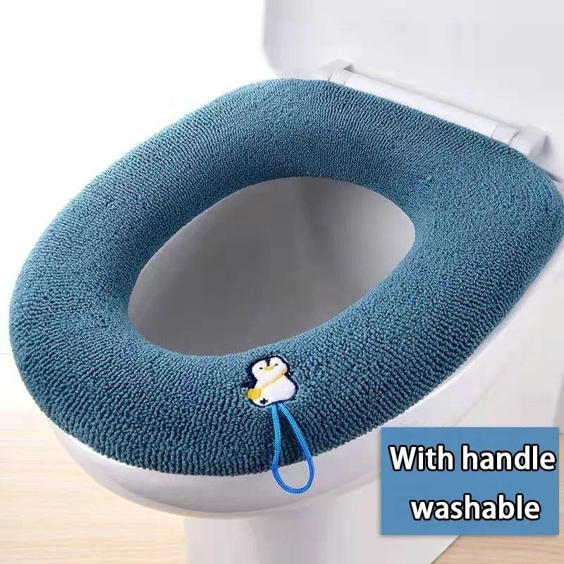 Thicken Toilet Seat Cover Mat Winter Warm Soft Washable Closestool Mat Seat Case Toilet Lid Pad Bidet Cover Bathroom Acc