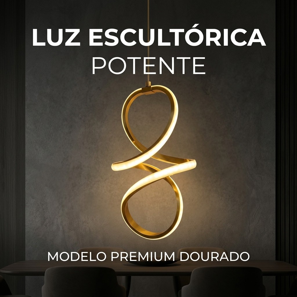 Pendente Dourado Elo Uno Led 18w G-light